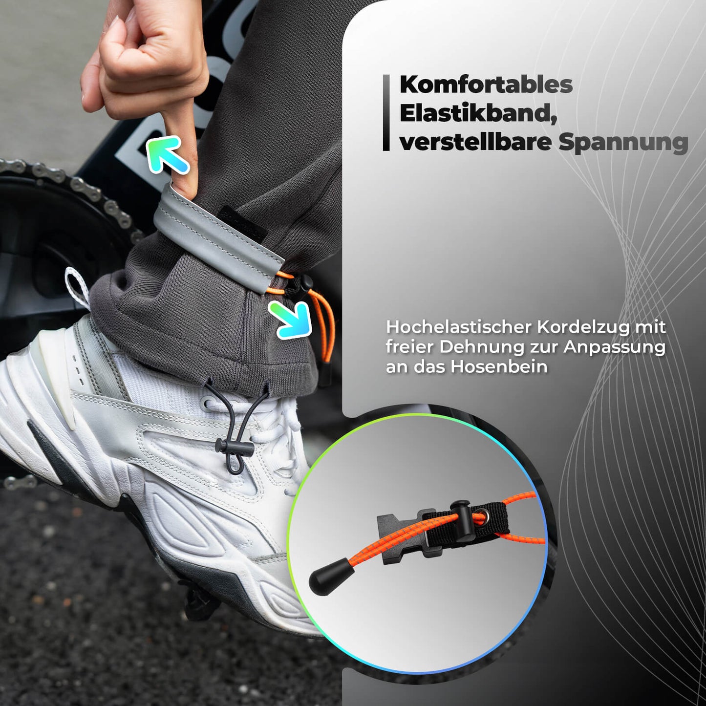 Hosenband reflektierend für Radfahren Reflektorband ROCKBROS