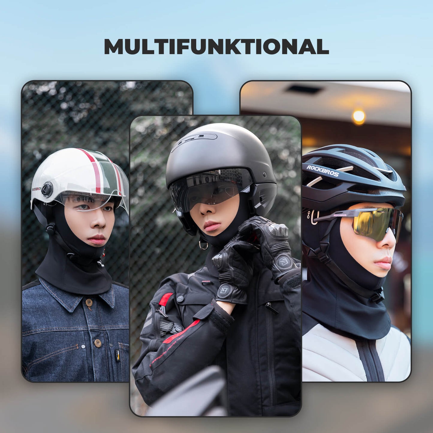 Motorrad Helmhaube Atmungsaktive Balaclava für Fahrrad & Ski Unisex ROCKBROS