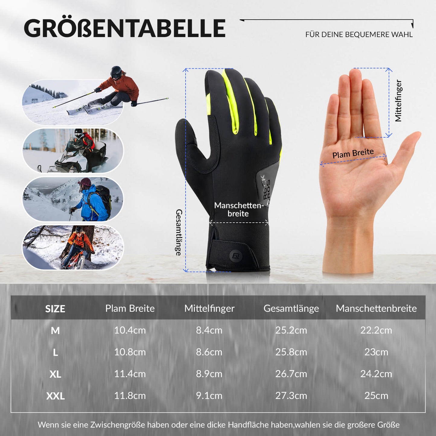 Outdoor Thermo Handschuhe für Radfahren & Ski Touchscreen-fähig-funktion ROCKBROS
