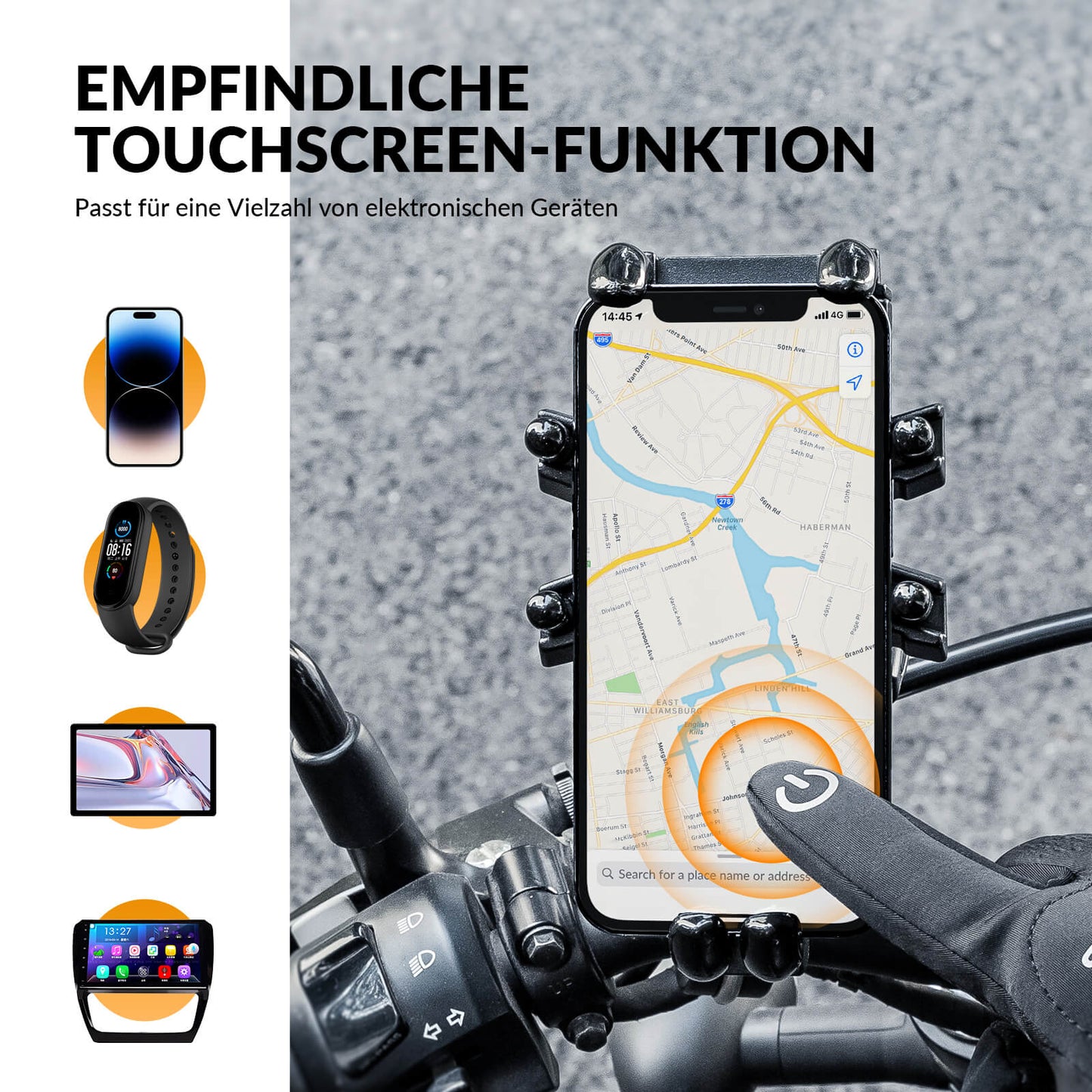 Winter Fahrradhandschuhe mit Gel Gepolstert Touchscreen-fähig ROCKBROS