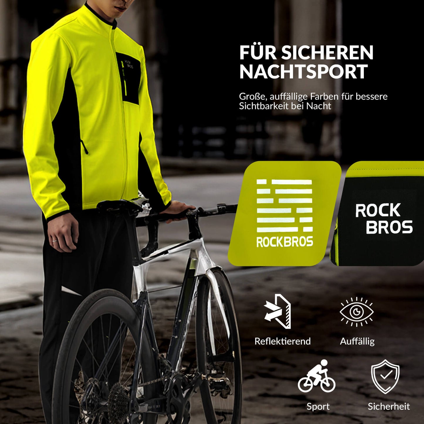 Winter Fahrradjacke Herren Winddicht Warm Wanderjacke ROCKBROS