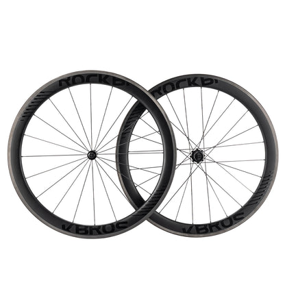 700C Carbon Laufradsatz 50mm Felgenbremse Steckachse Laufrad Set für Rennrad ROCKBROS