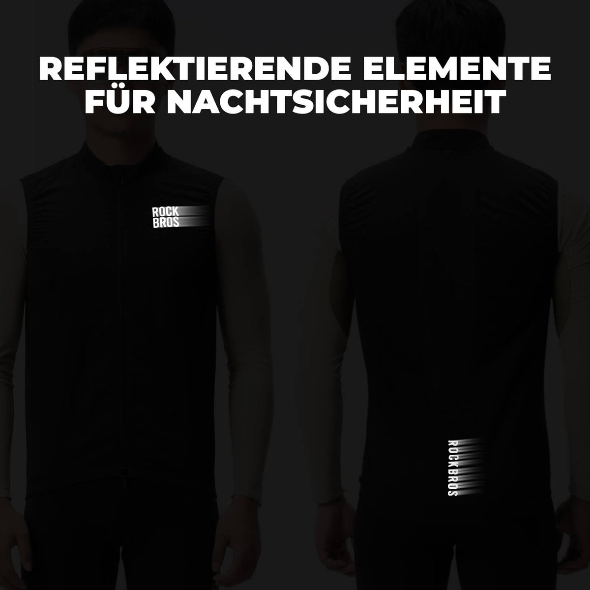 ROCKBROS Ärmellose Fahrradweste Fahrradjacke Packbar Atmungsaktiv