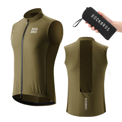 ROCKBROS Ärmellose Fahrradweste Fahrradjacke Packbar Atmungsaktiv