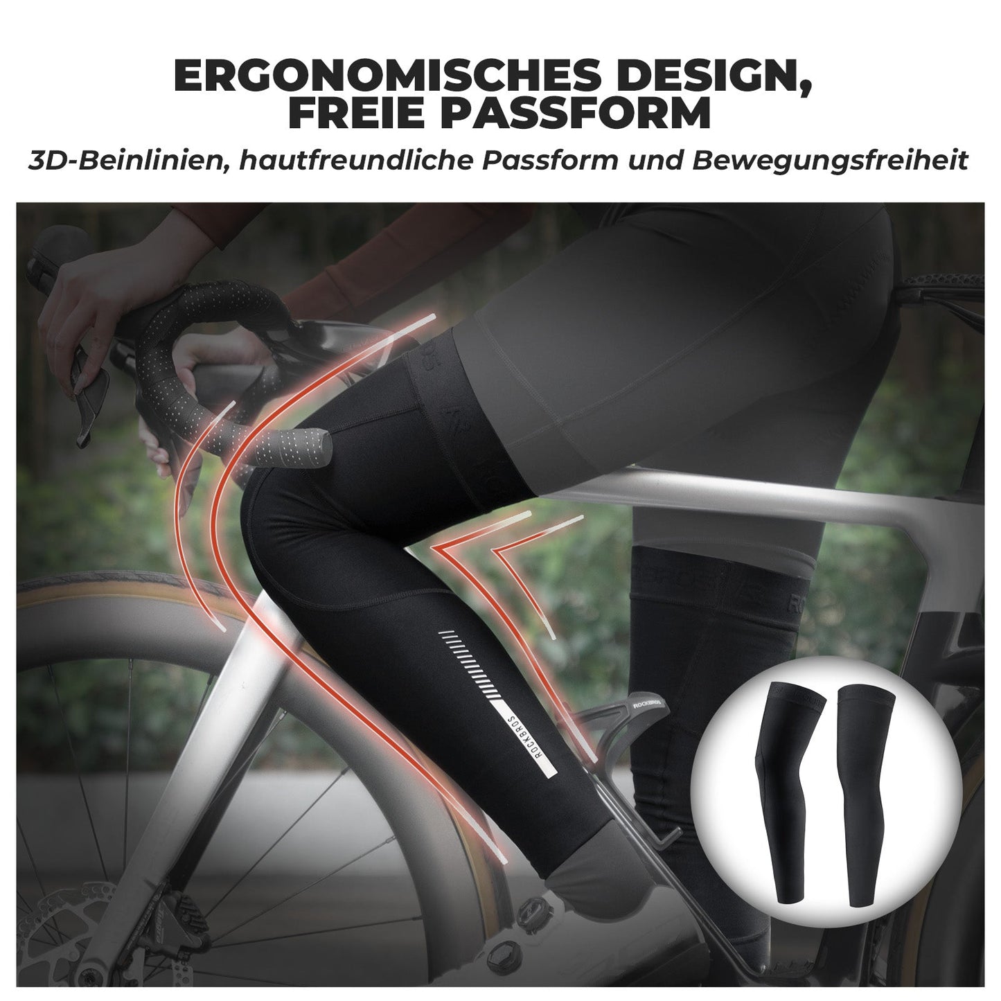 Fahrrad Beinlinge Warm Rutschfeste Winter Knieschützer Herren Damen ROCKBROS