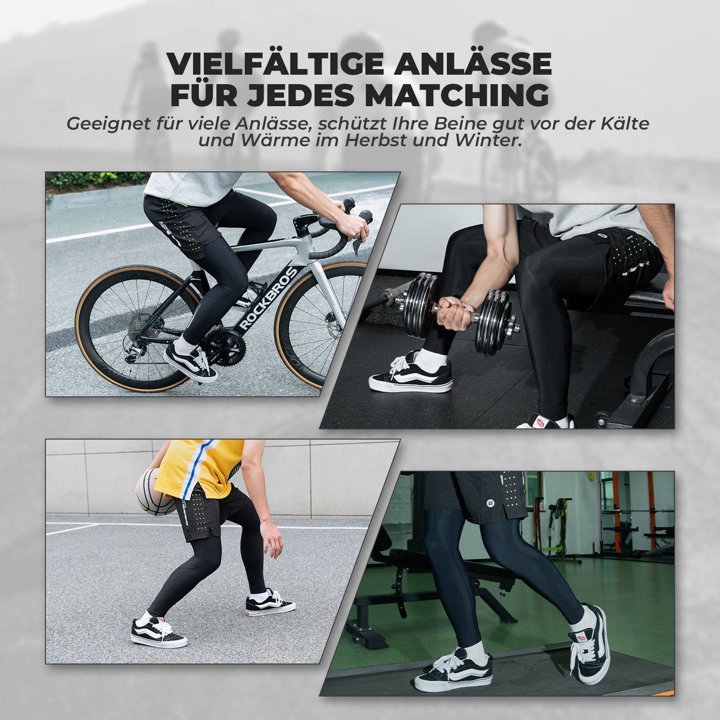 Fahrrad Beinlinge Warm Rutschfeste Winter Knieschützer Herren Damen ROCKBROS