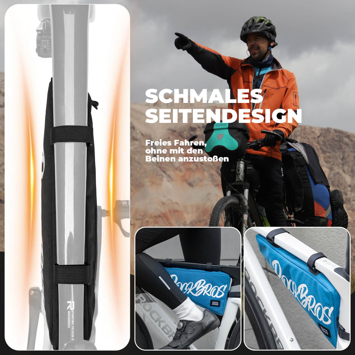 ROCKBROS Rahmentasche mit Klettbandverschluss 1,9L - SketchRide Series