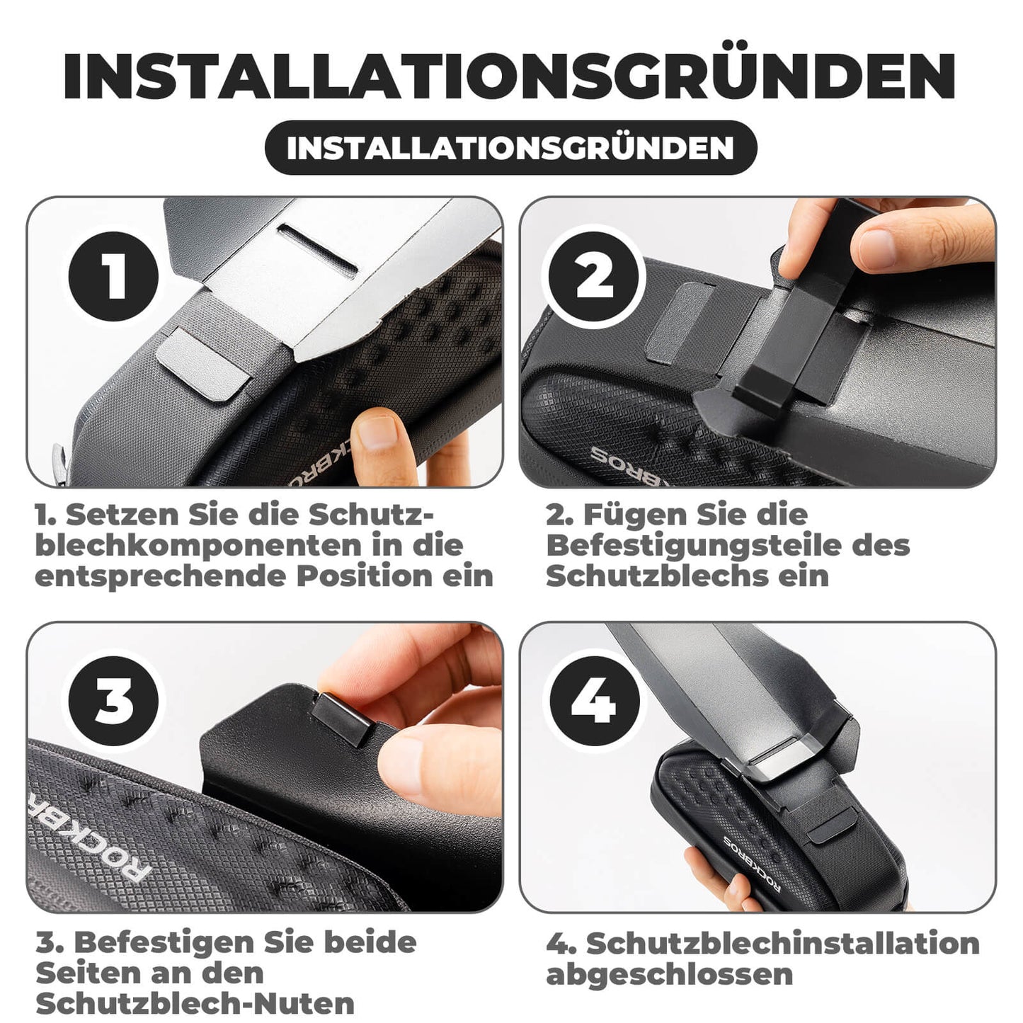 Fahrrad Satteltasche mit Schutzblech Wasserabweisend 1,3L/0.8L ROCKBROS