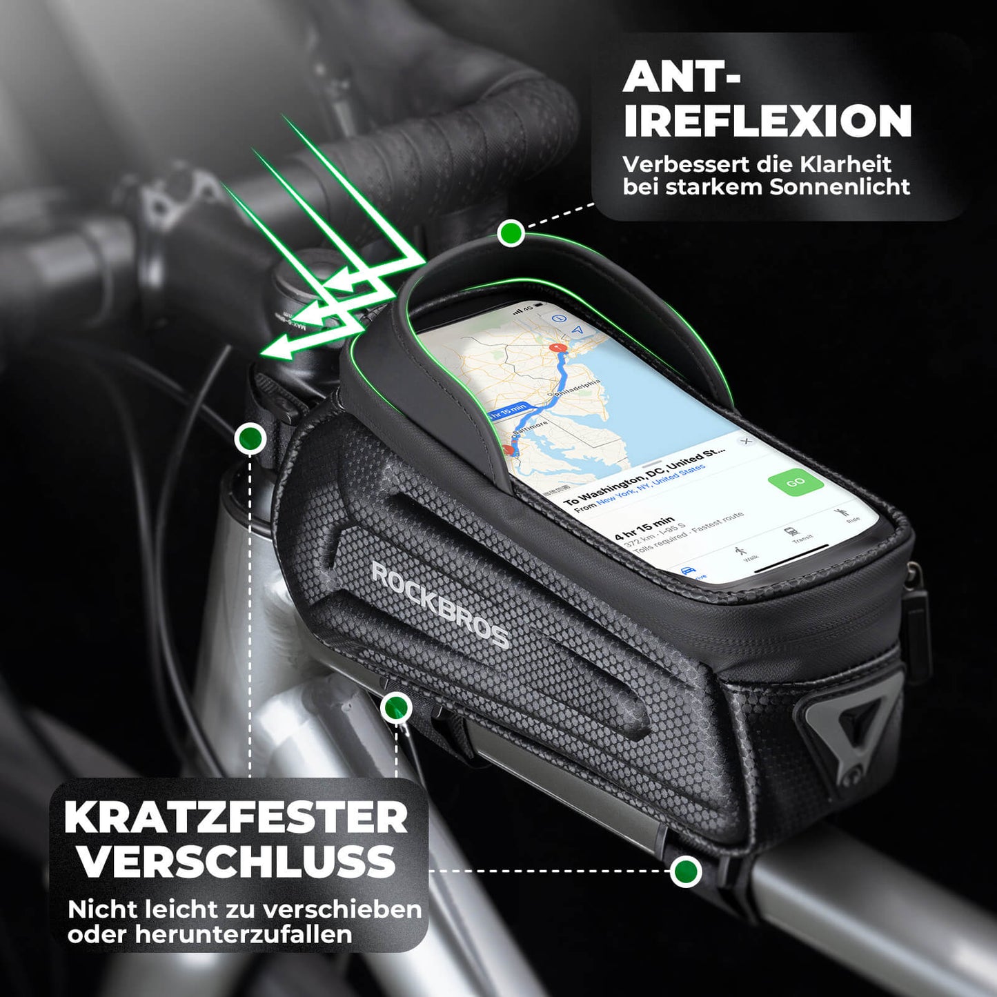 Fahrradtasche Wasserabweisend Handytasche mit TPU Touchscreen ROCKBROS