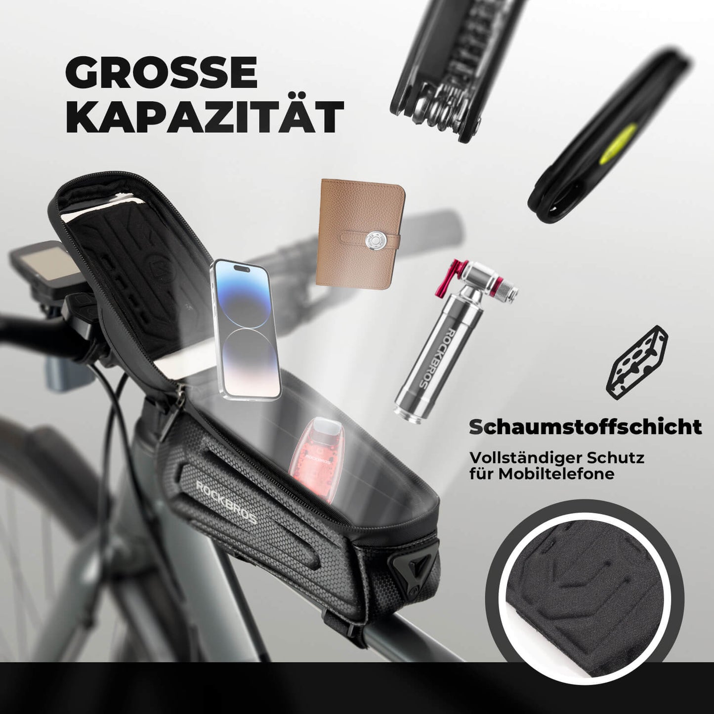 Fahrradtasche Wasserabweisend Handytasche mit TPU Touchscreen ROCKBROS