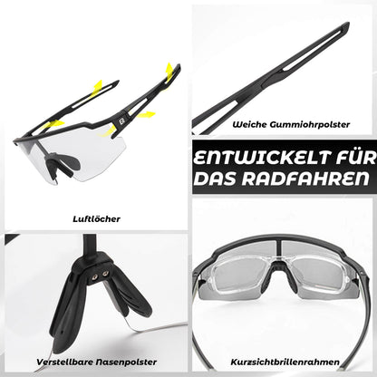 ROCKBROS Fahrradbrille Photochromatisch Sonnenbrille UV400-Schutz