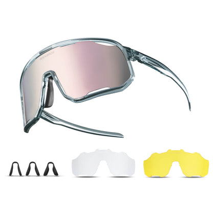 Fahrradbrille Polarisierte Sonnenbrille UV-Schutz Wechsel-Nasenpads Damen/Herren ROCKBROS