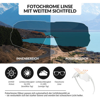 ROCKBROS Fahrradbrille Verspiegelte Gläser UV400-Schutz Ohne Rahmen -SWIFT
