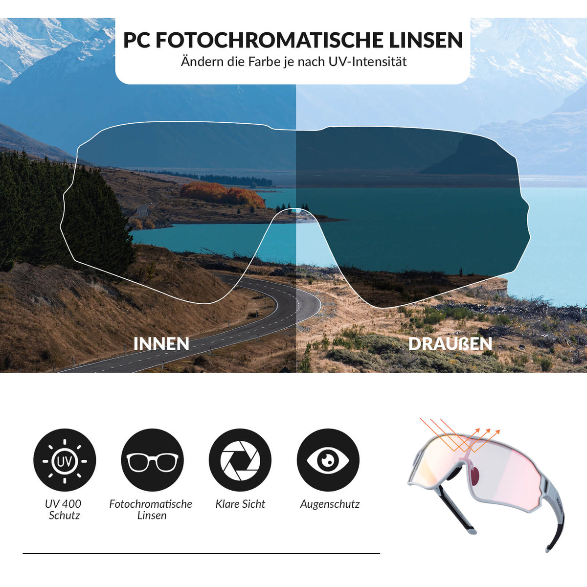 ROCKBROS Federleichte Polarisierte Fahrradbrille (UV400)