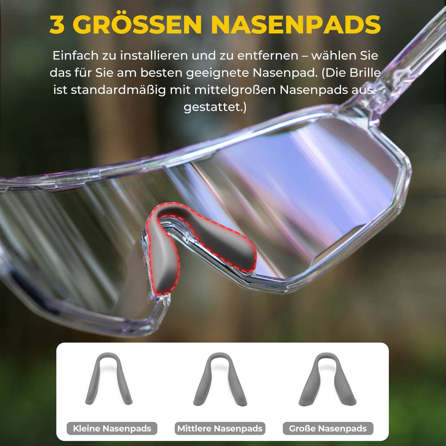 Fahrradbrille Polarisierte Sonnenbrille UV-Schutz Wechsel-Nasenpads Damen/Herren ROCKBROS