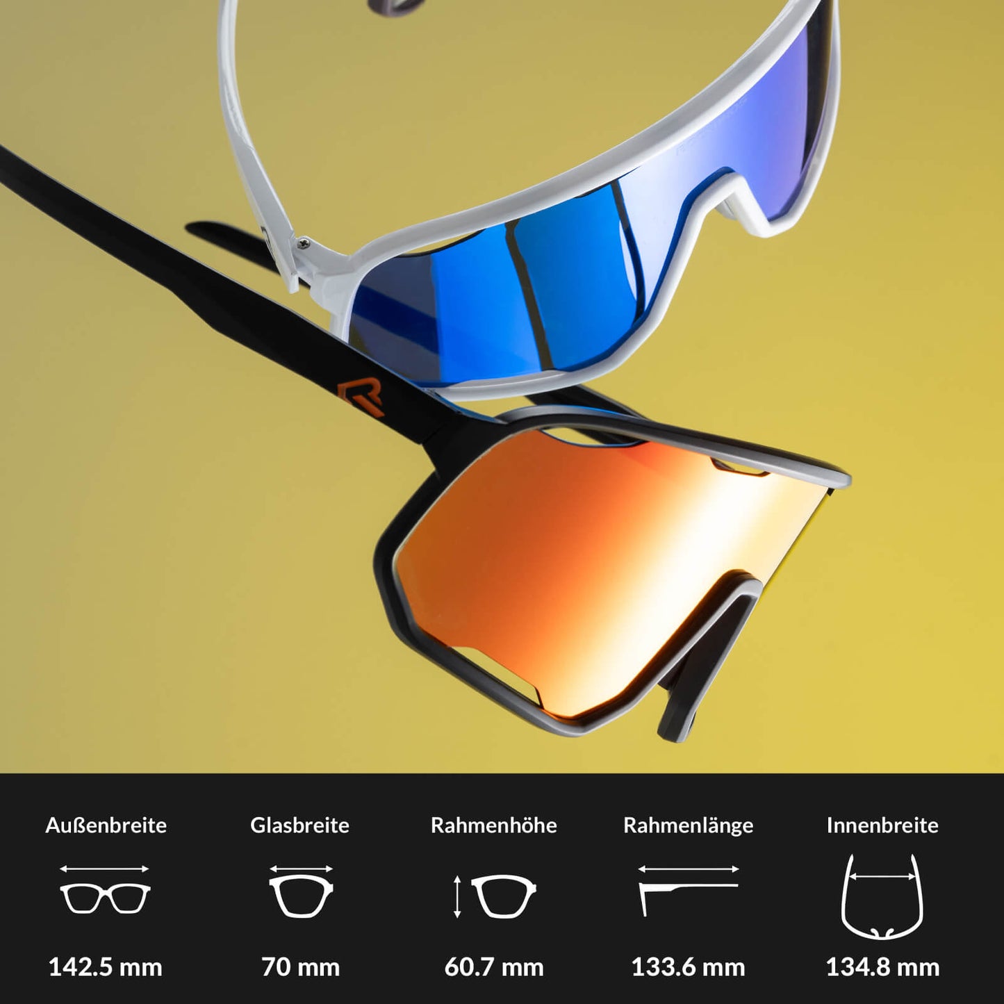 Fahrradbrille Polarisierte Sonnenbrille UV-Schutz Wechsel-Nasenpads Damen/Herren ROCKBROS