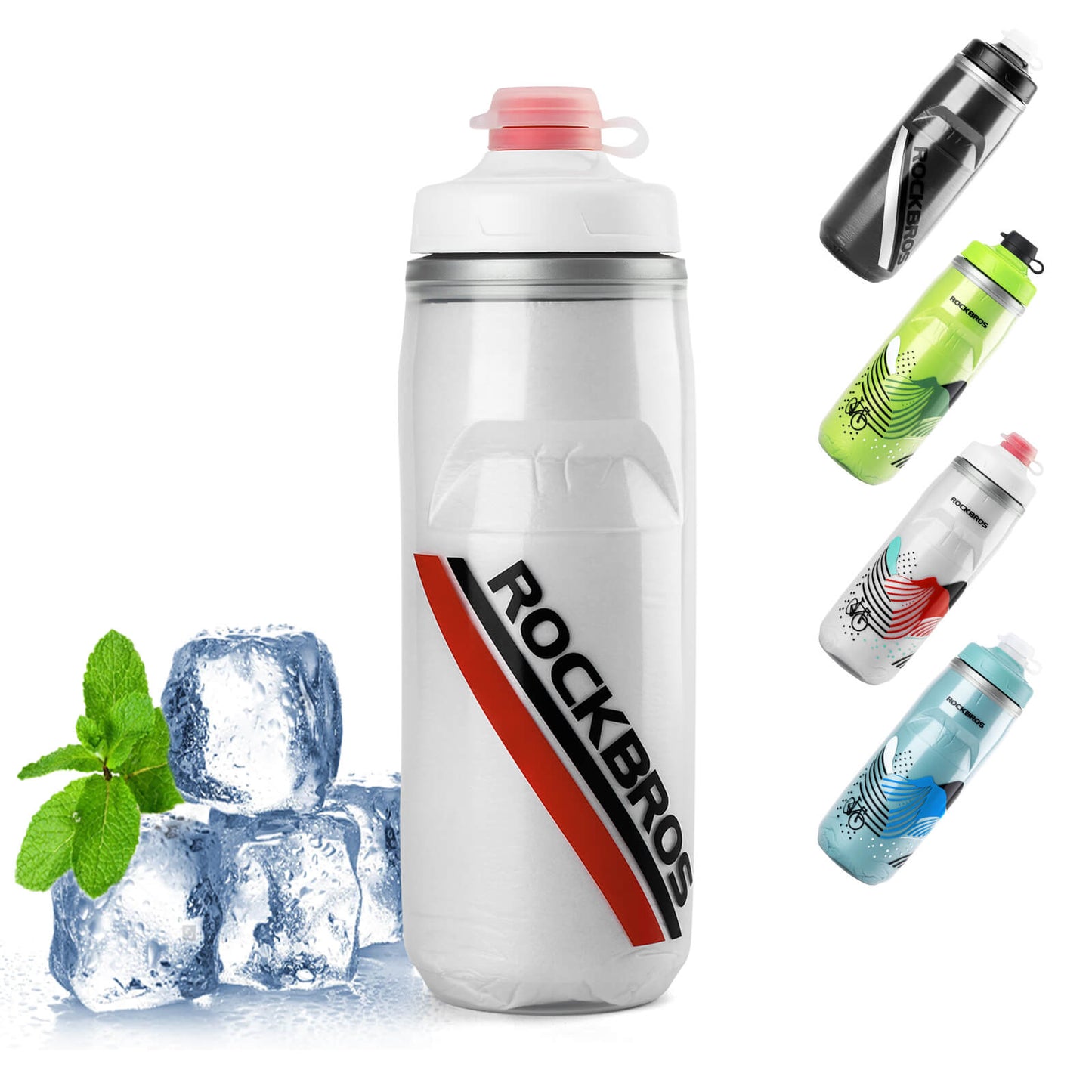 Fahrradflasche 620 ml Sportflasche mit 5 Stunden Kühlhaltefunktion ROCKBROS