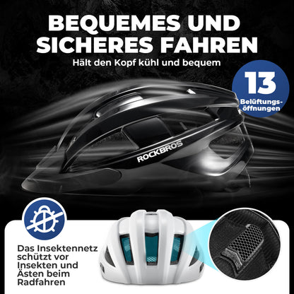 ROCKBROS Fahrradhelm mit Rücklicht 55-61cm