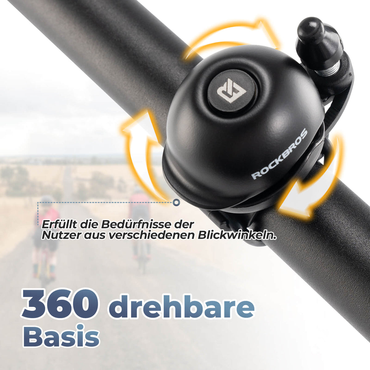 ROCKBROS Fahrradklingel 360-Grad-Drehung für 22-34mm Lenker