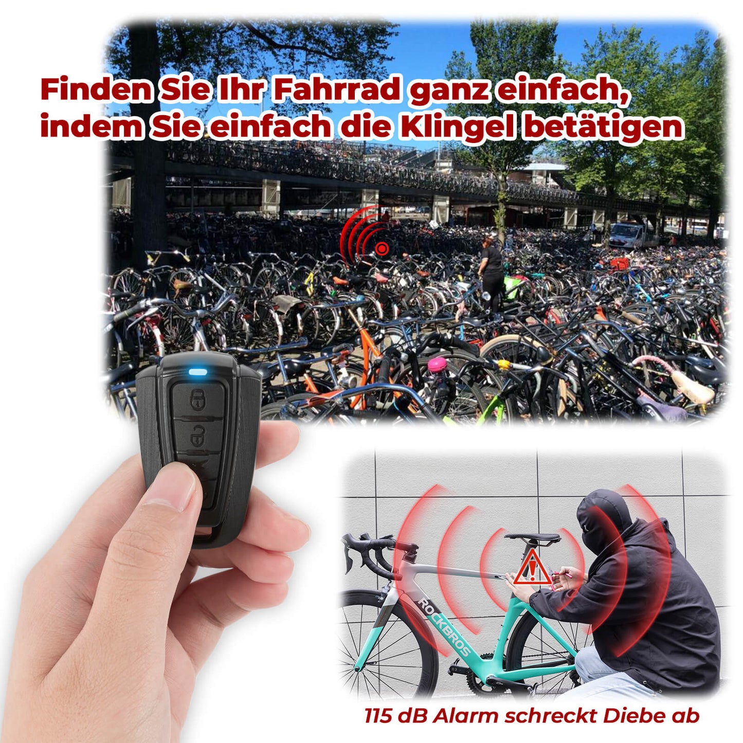 Fahrradklingel Kabellose Warnsirene Elektrisch Farhrad Glocke IPX5 ROCKBROS