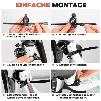 ROCKBROS Rennrad MTB Fahrradklingel mit Doppel-Klopfer 180° drehbar