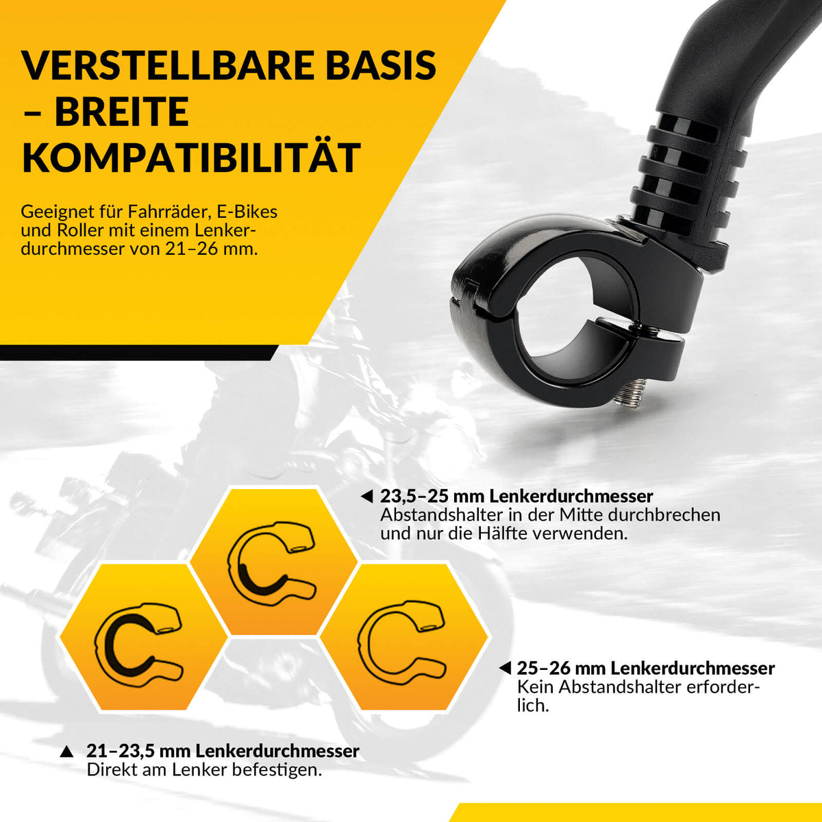 ROCKBROS Fahrradspiegel Rückspiegel 360 ° Verstellbarer für Lenker 21-26mm