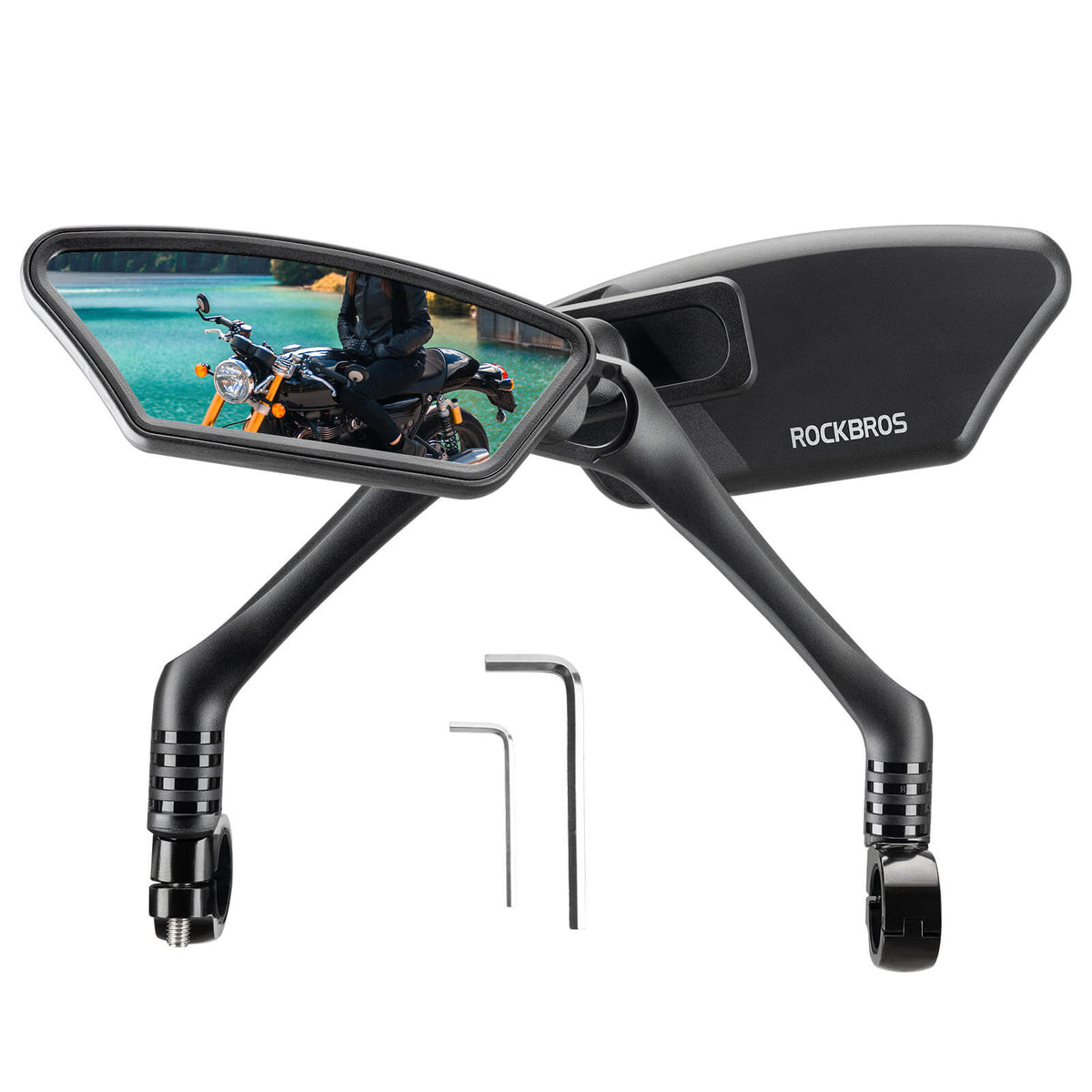 ROCKBROS Fahrradspiegel Rückspiegel 360 ° Verstellbarer für Lenker 21-26mm