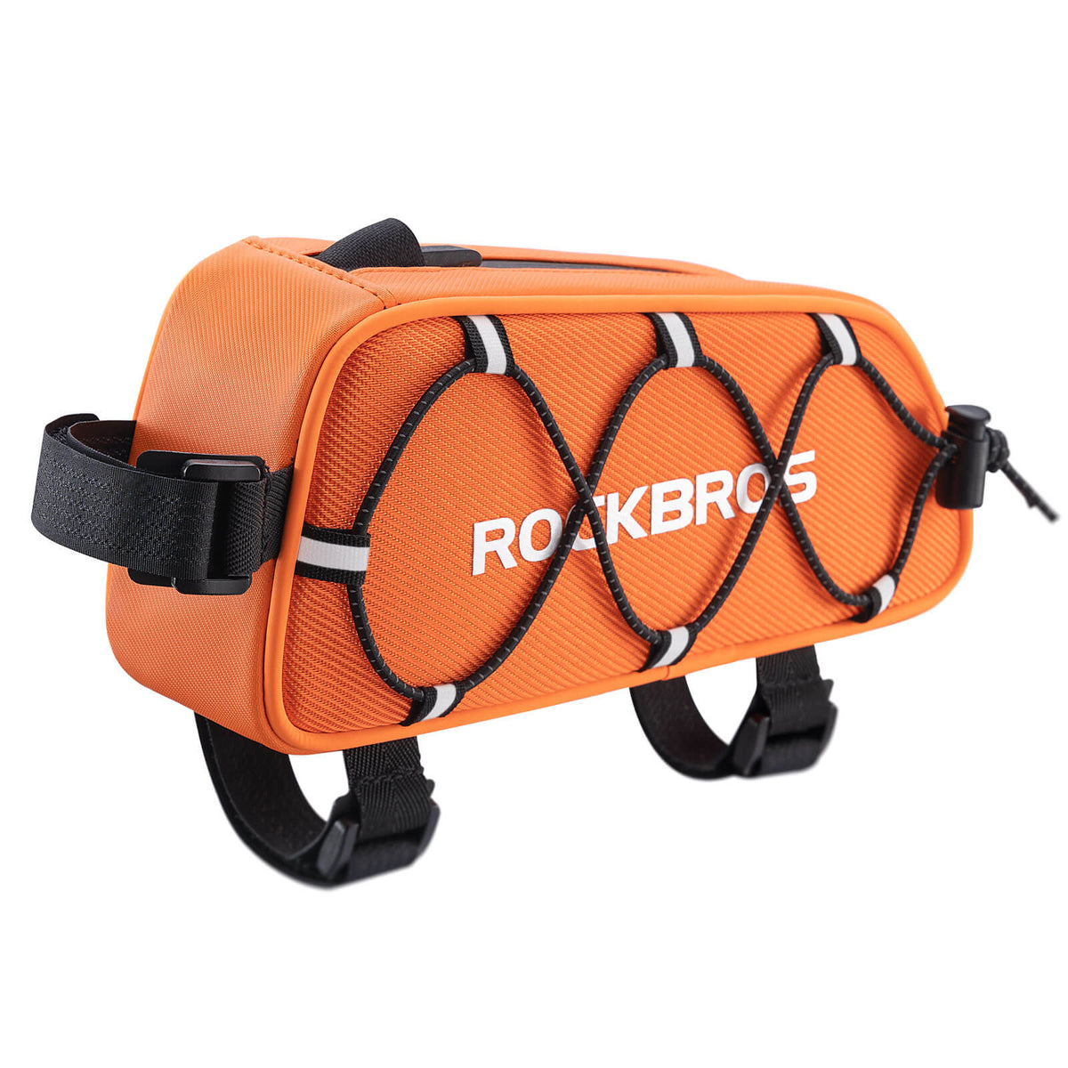 ROCKBROS Oberrohrtasche 1 L Vollständig Reflektierend Weiß/Orange