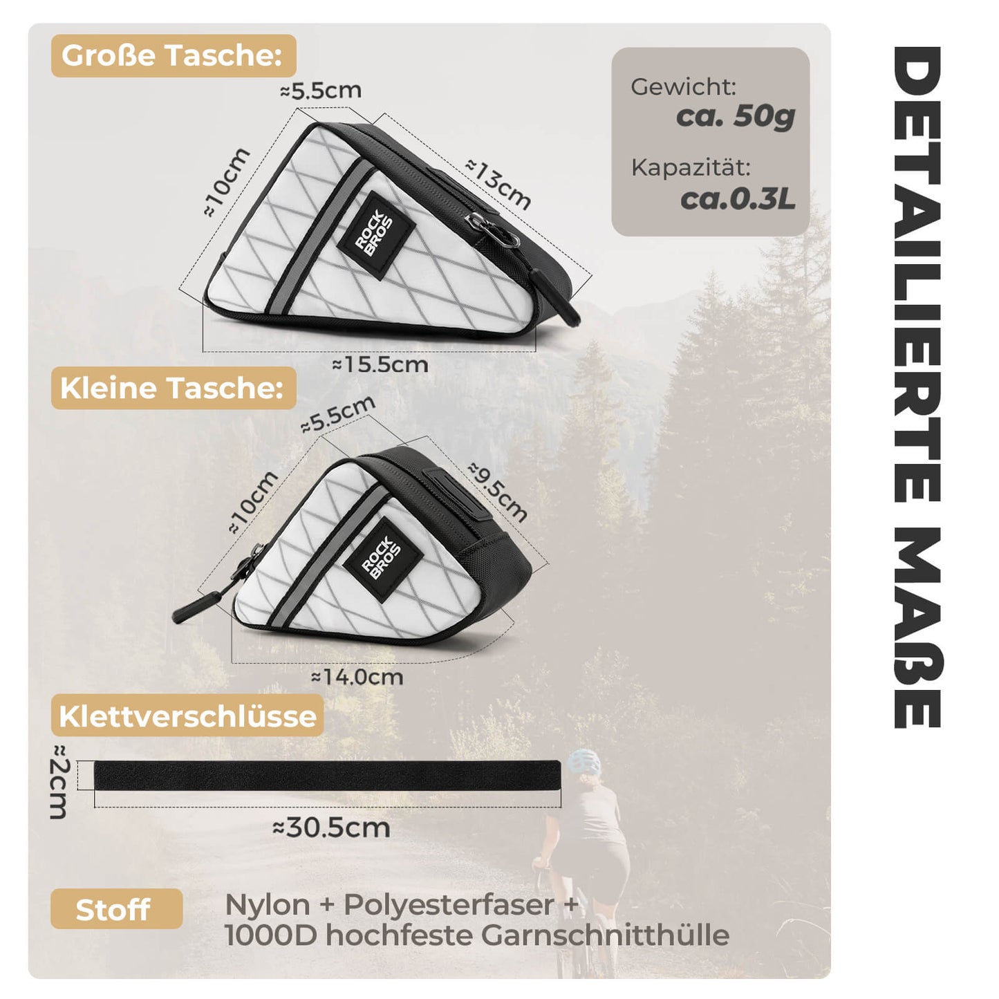 Fahrradtasche Rahmentasche Dreiecktasche für Brompton 0,25/0,3L ROCKBROS