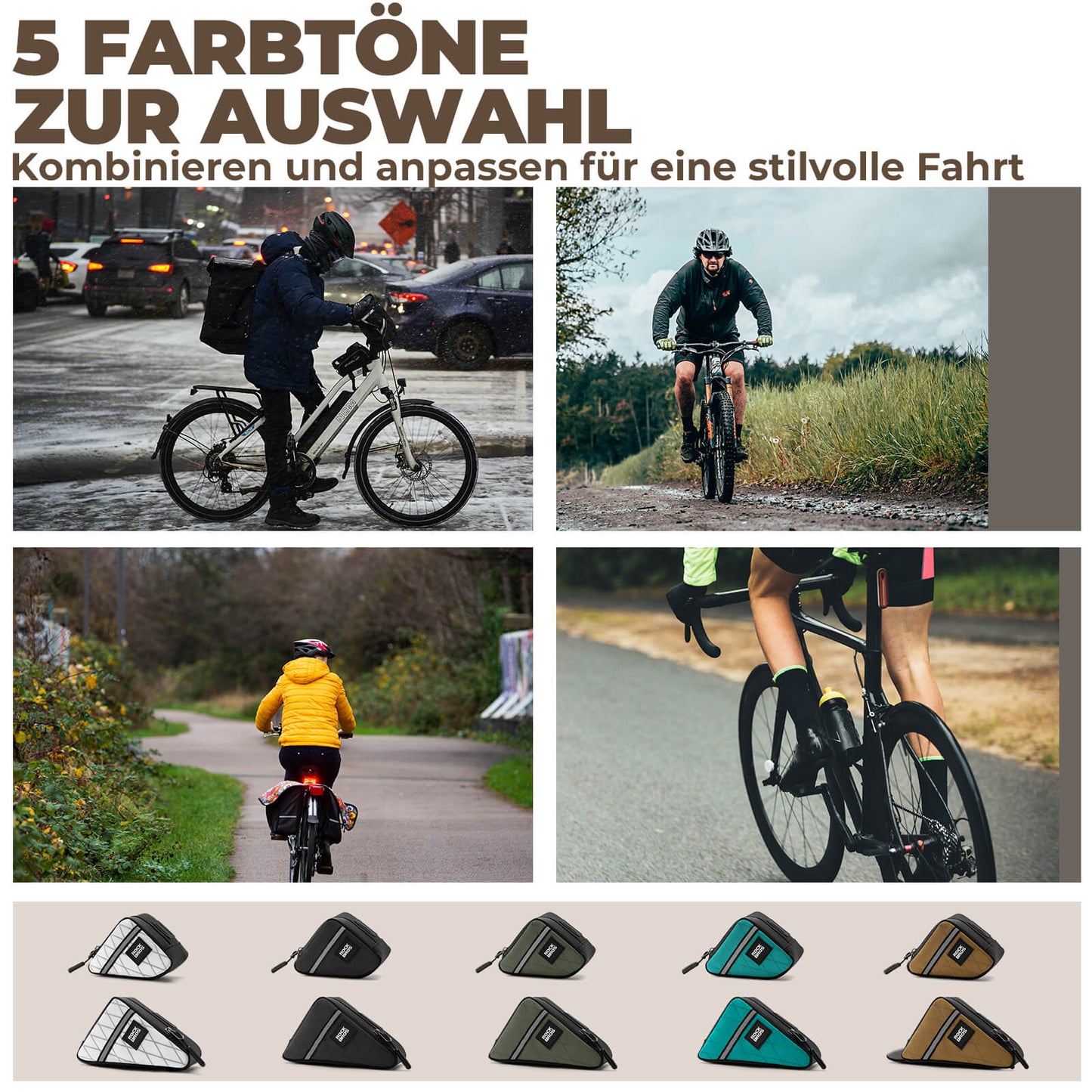 Fahrradtasche Rahmentasche Dreiecktasche für Brompton 0,25/0,3L ROCKBROS