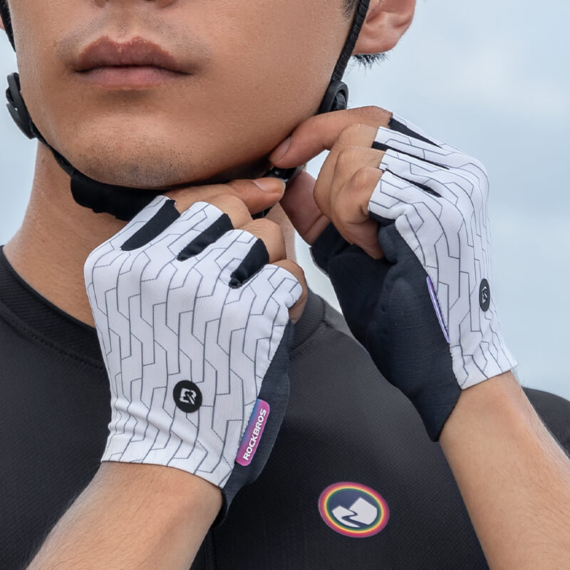 ROCKBROS Halbfinger Fahrradhandschuhe Atmungsaktiv Stoßdämpfung Sommer S372