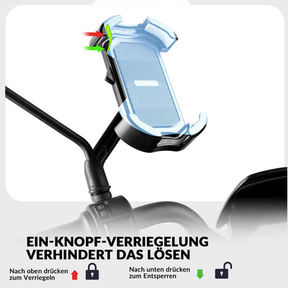 ROCKBROS Handyhalterung Fahrrad Handyhalter Motorrad 360° Drehbar für 4,7-7,0 Zoll