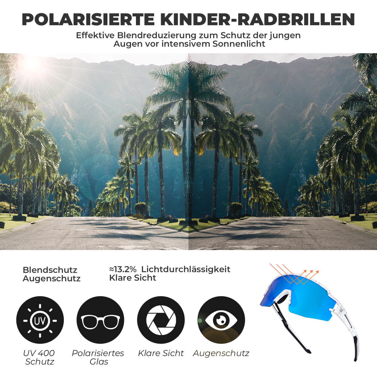 ROCKBROS Polarisierte Sport- und Fahrradbrille für Kinder