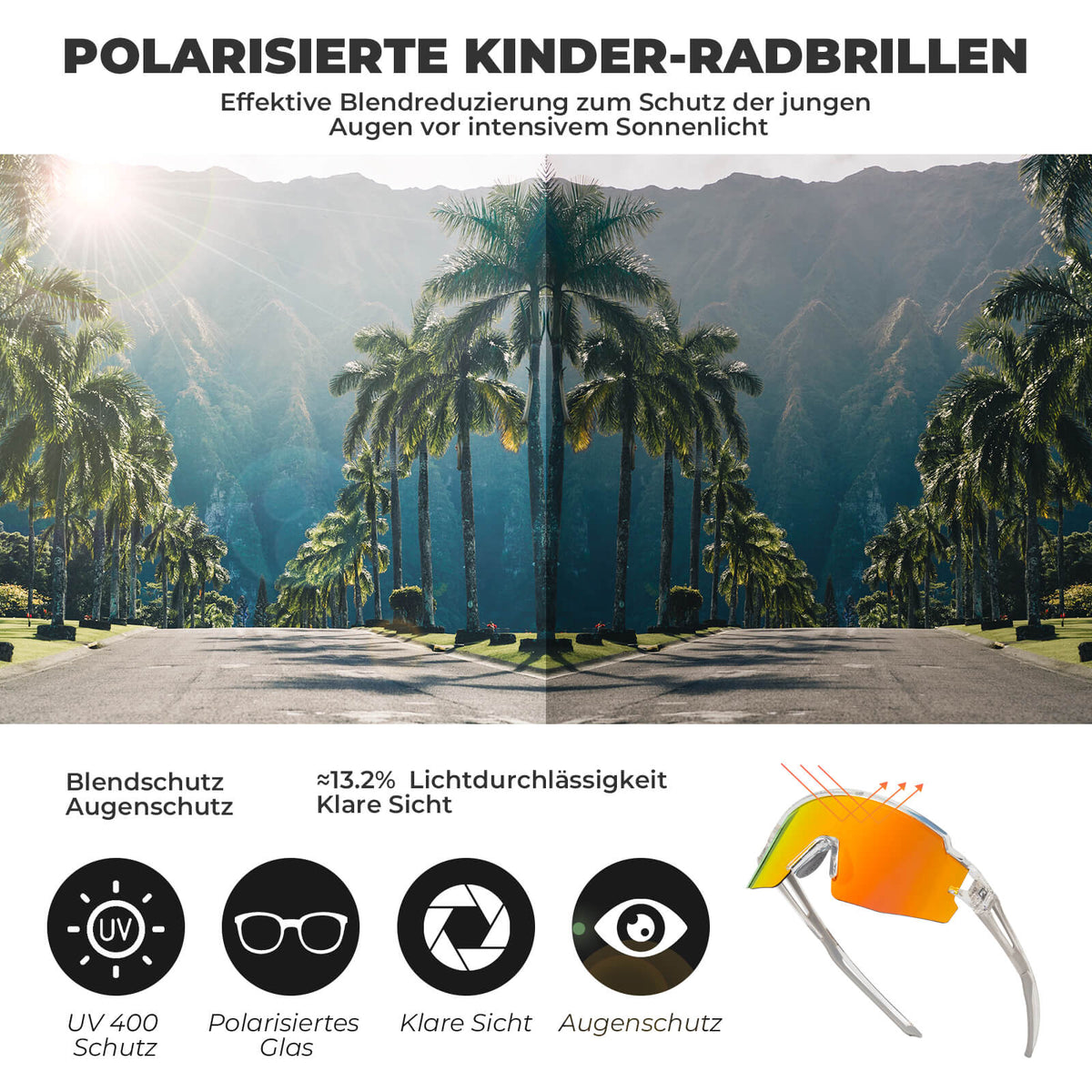 ROCKBROS Polarisierte Sport- und Fahrradbrille für Kinder