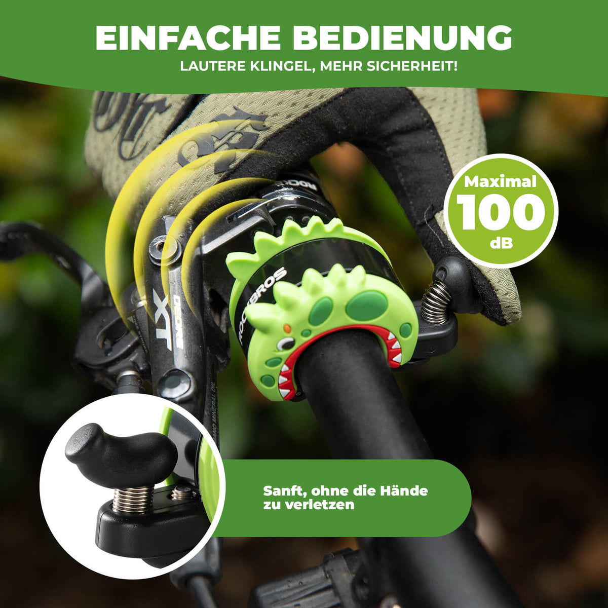 ROCKBROS Kinder Fahrradklingel Laut für Lenker 22,2-25,4mm