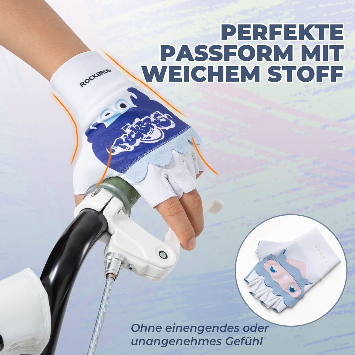 ROCKBROS Kinder Halbfinger Fingerlose Fahrradhandschuhe
