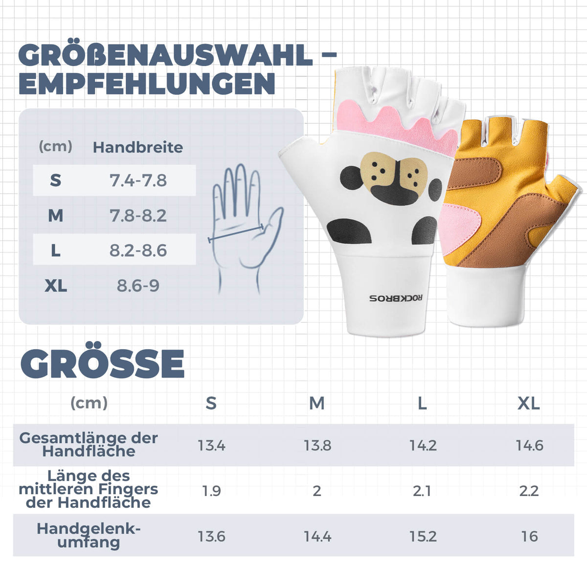 ROCKBROS Kinder Halbfinger Fingerlose Fahrradhandschuhe
