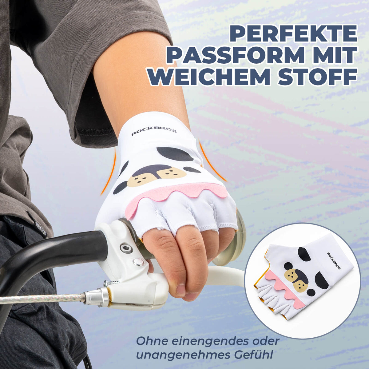 ROCKBROS Kinder Halbfinger Fingerlose Fahrradhandschuhe