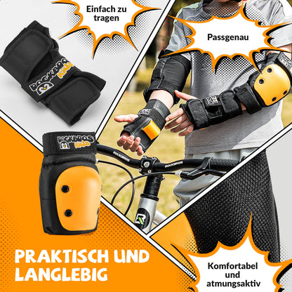 Kinder Knieschoner 6-in-1 Komfort Schoner Set Protektoren Fahrrad Sport ROCKBROS