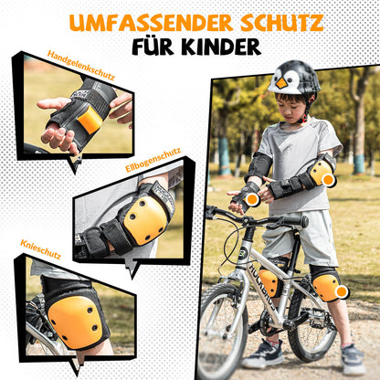 Kinder Knieschoner 6-in-1 Komfort Schoner Set Protektoren Fahrrad Sport ROCKBROS