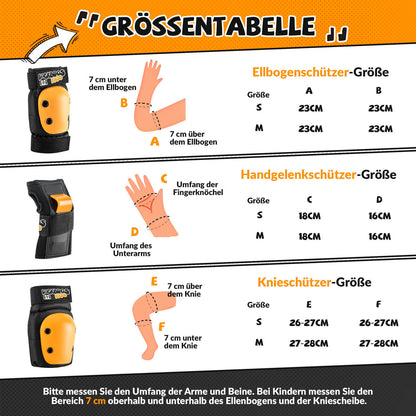 Kinder Knieschoner 6-in-1 Komfort Schoner Set Protektoren Fahrrad Sport ROCKBROS