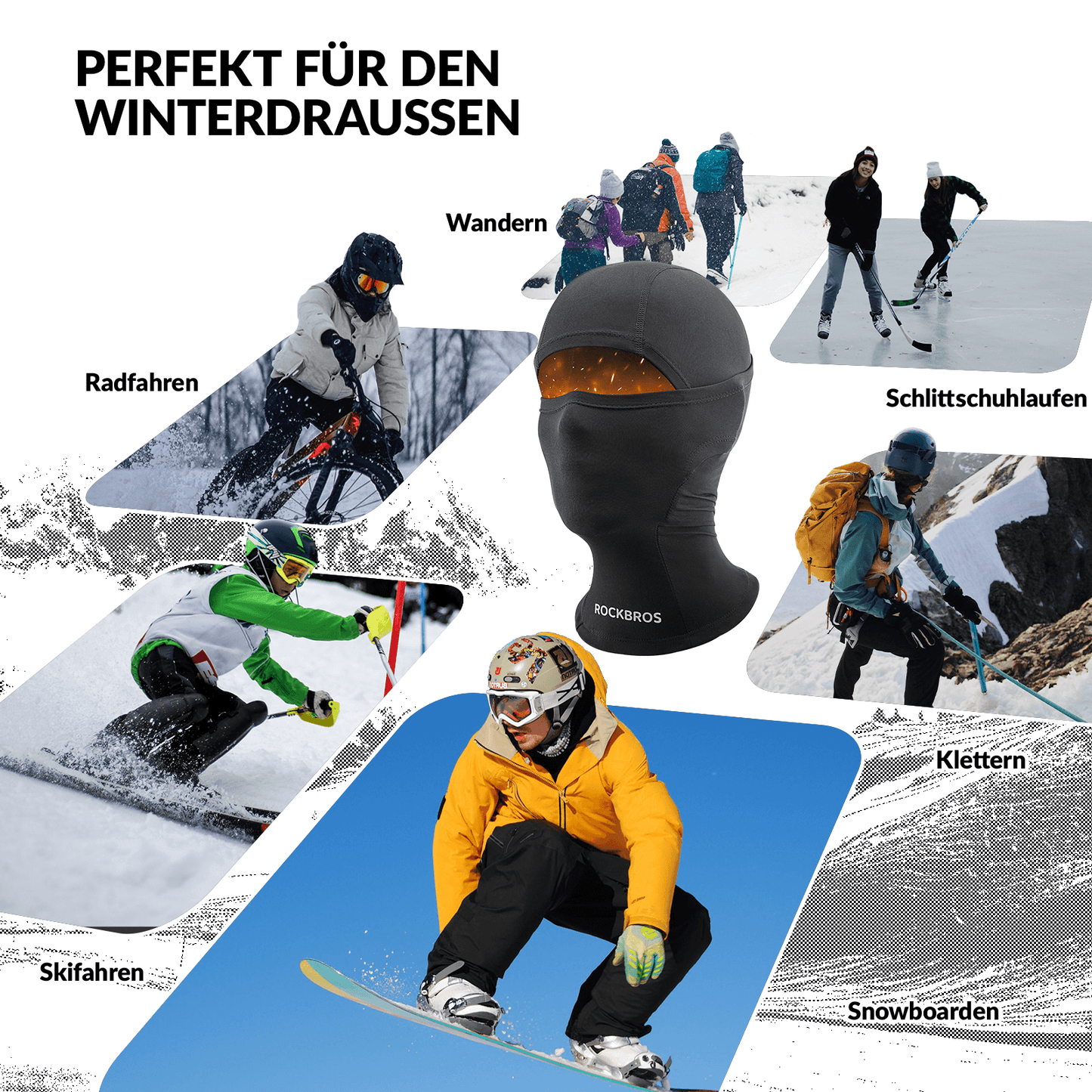 Kinder Winter Sturmhaube Balaclava Gesichtsmaske für Mädchen/Jungen ROCKBROS