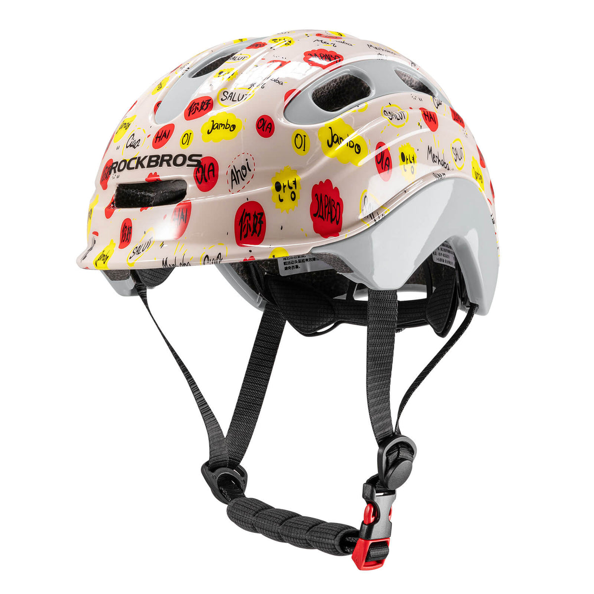 ROCKBROS Kinderhelm Rücklicht-Kompatibel 54–58 cm 6–18 Jahre