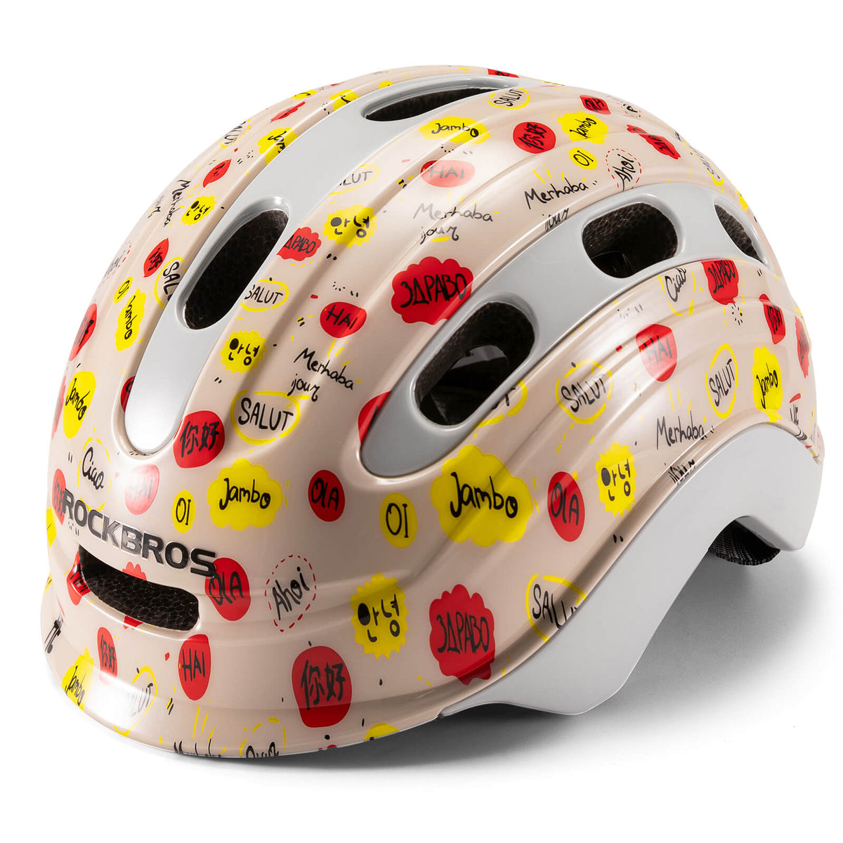 ROCKBROS Kinderhelm Rücklicht-Kompatibel 54–58 cm 6–18 Jahre