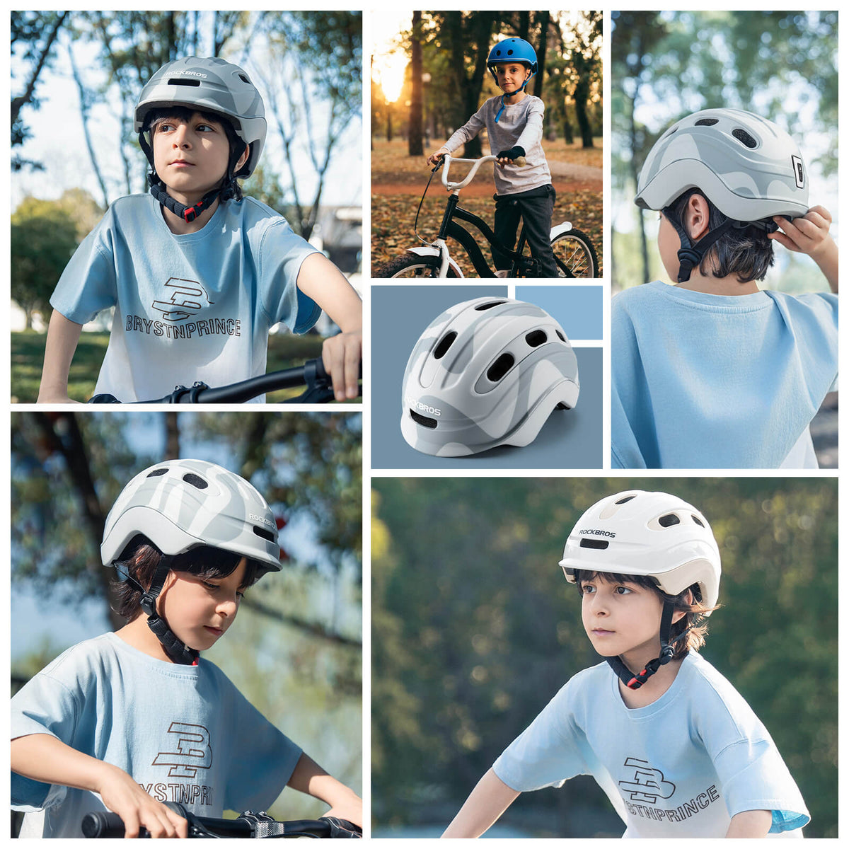 ROCKBROS Kinderhelm Rücklicht-Kompatibel 54–58 cm 6–18 Jahre