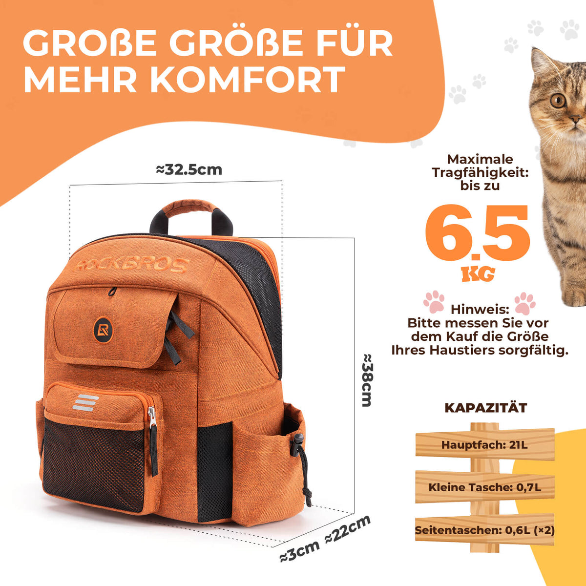 ROCKBROS Lenkertasche Haustiertasche für Brompton/Klapprad 21 L