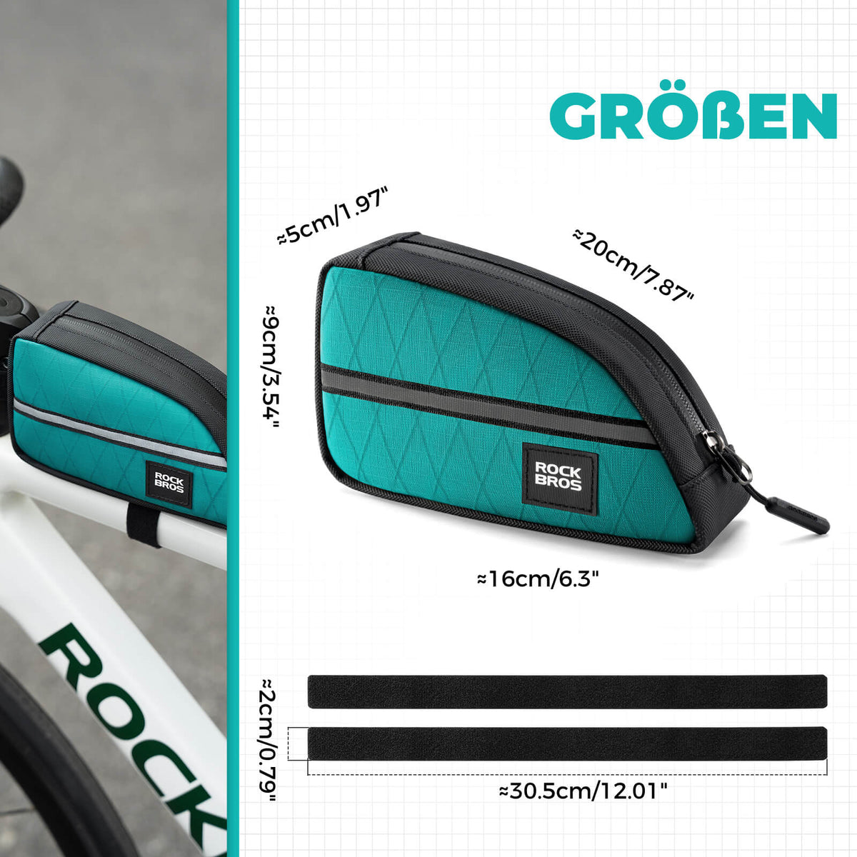ROCKBROS Oberrohrtasche 0,8L Leicht für Klapprad Falträder