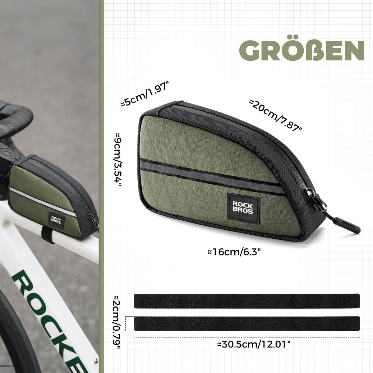 ROCKBROS Oberrohrtasche 0,8L Leicht für Klapprad Falträder