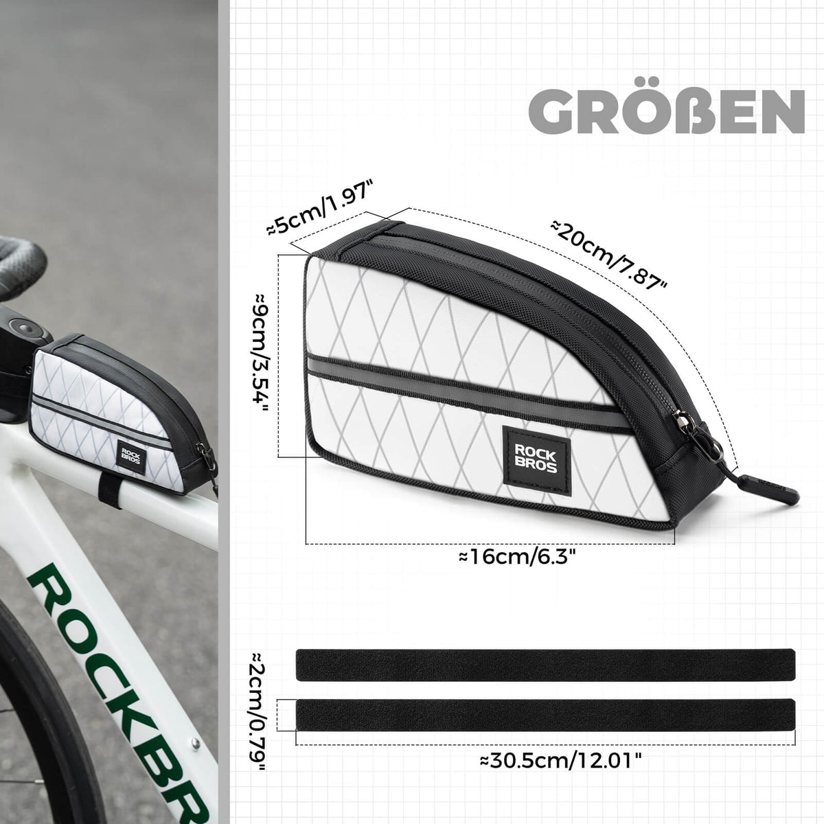 ROCKBROS Oberrohrtasche 0,8L Leicht für Klapprad Falträder