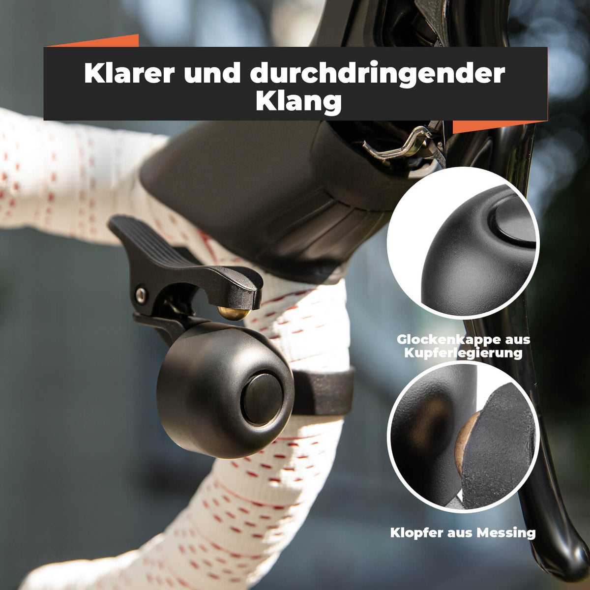 ROCKBROS Rennrad Fahrradklingel für gebogene Lenker 27-30 mm